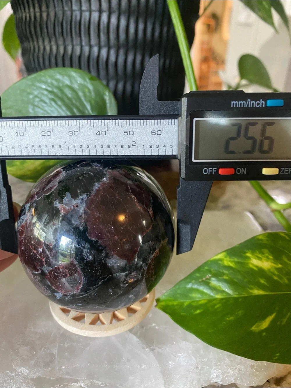 Garnet in Astrophyllite Crystal Sphere - Picture 3 of 6